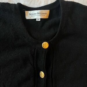 Vintage black cardigan gold buttons. Size M